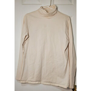 Eddie Bauer Women’s Outdoor Turtleneck Long Sleeve Top Size L Ivory Cream